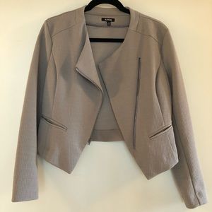 Textured Crop Blazer with Zip